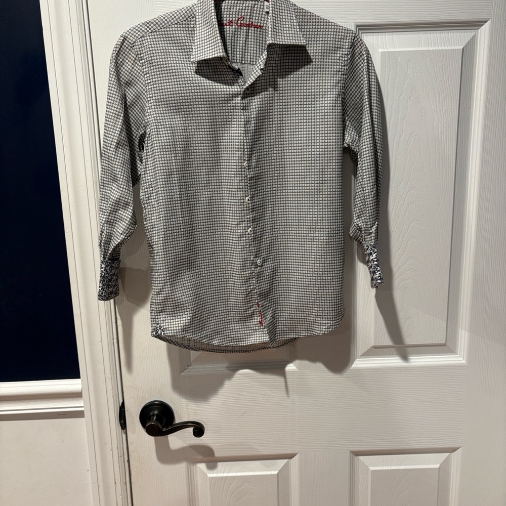 Robert Graham Monochrome Checkered Button Down Shirt.  Worn once